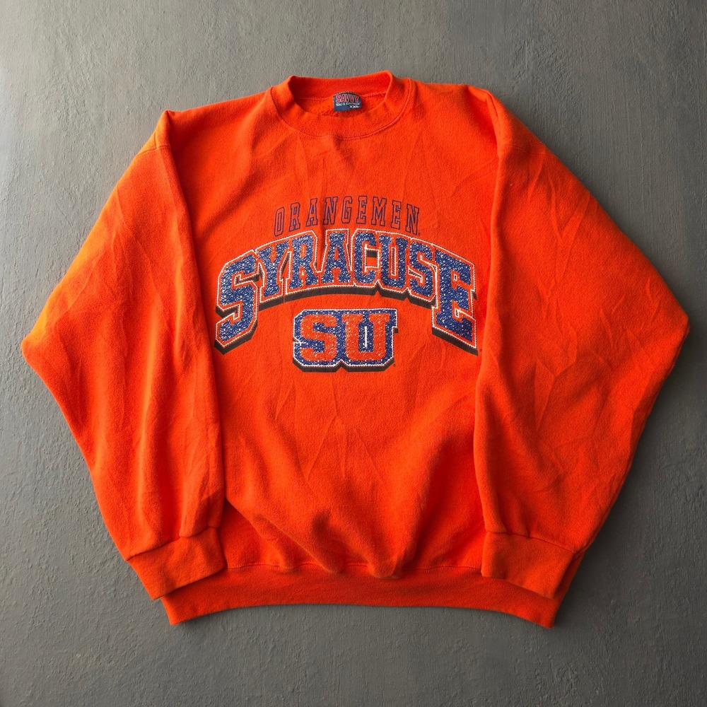 Vintage 90s Savvy Orange Syracuse University Orangemen Sweatshirt XXL SU NCAA
